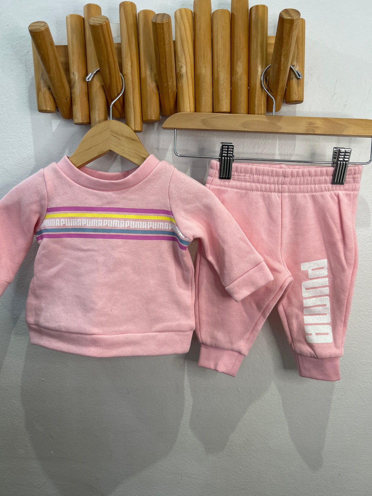 Pink Puma baby jogger set 0-3m