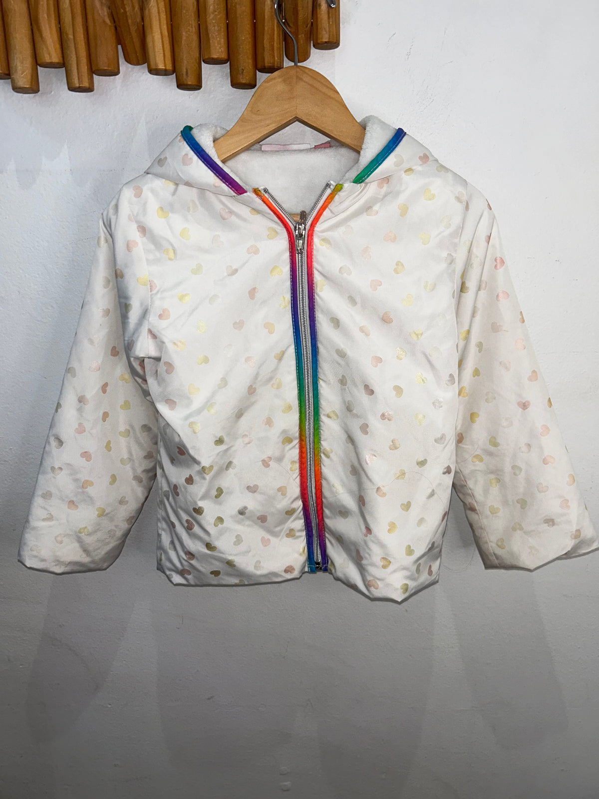 Hearts fleece lined jacket 5y