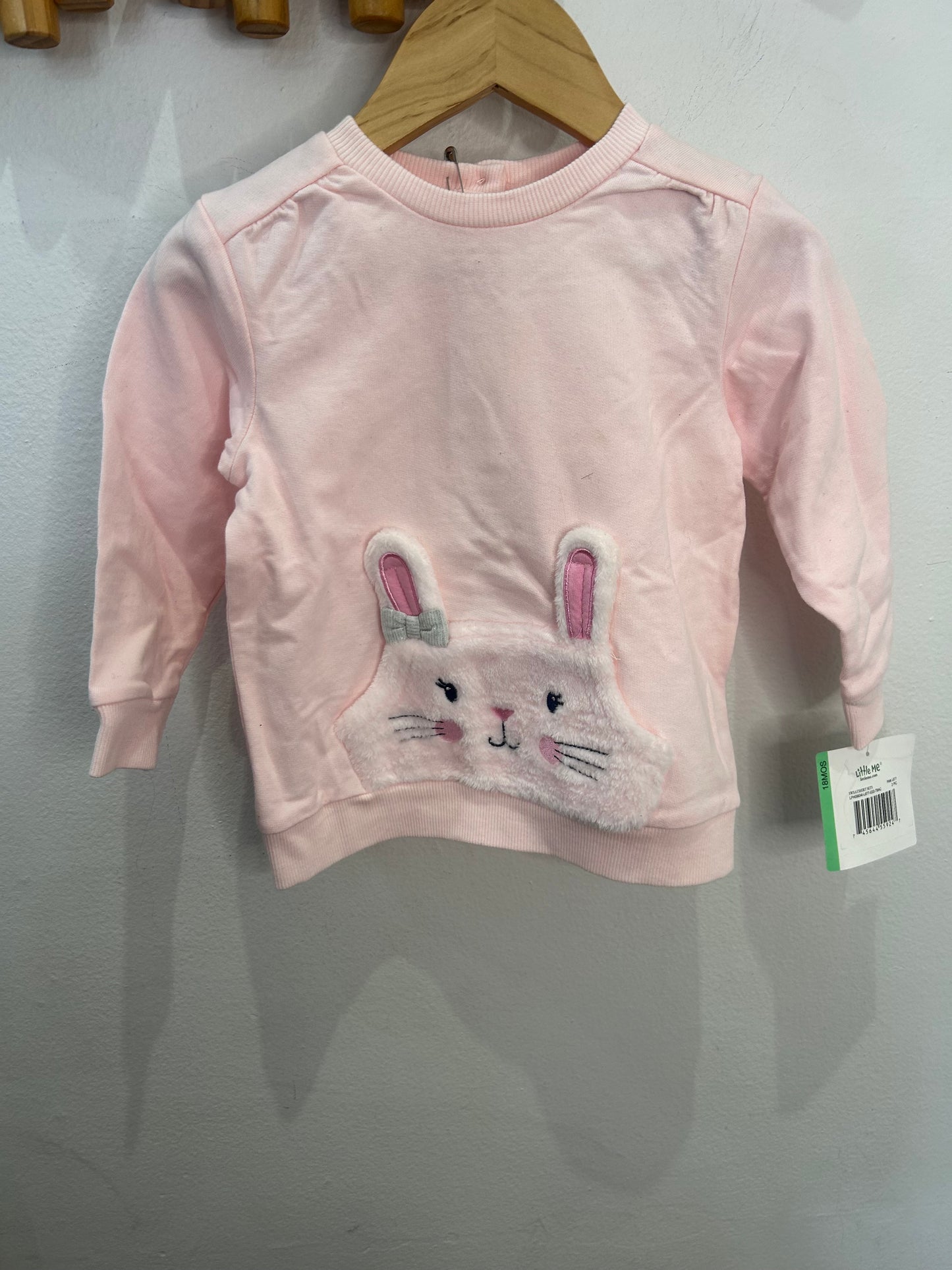 Pink bunny pullover 18m  NEW