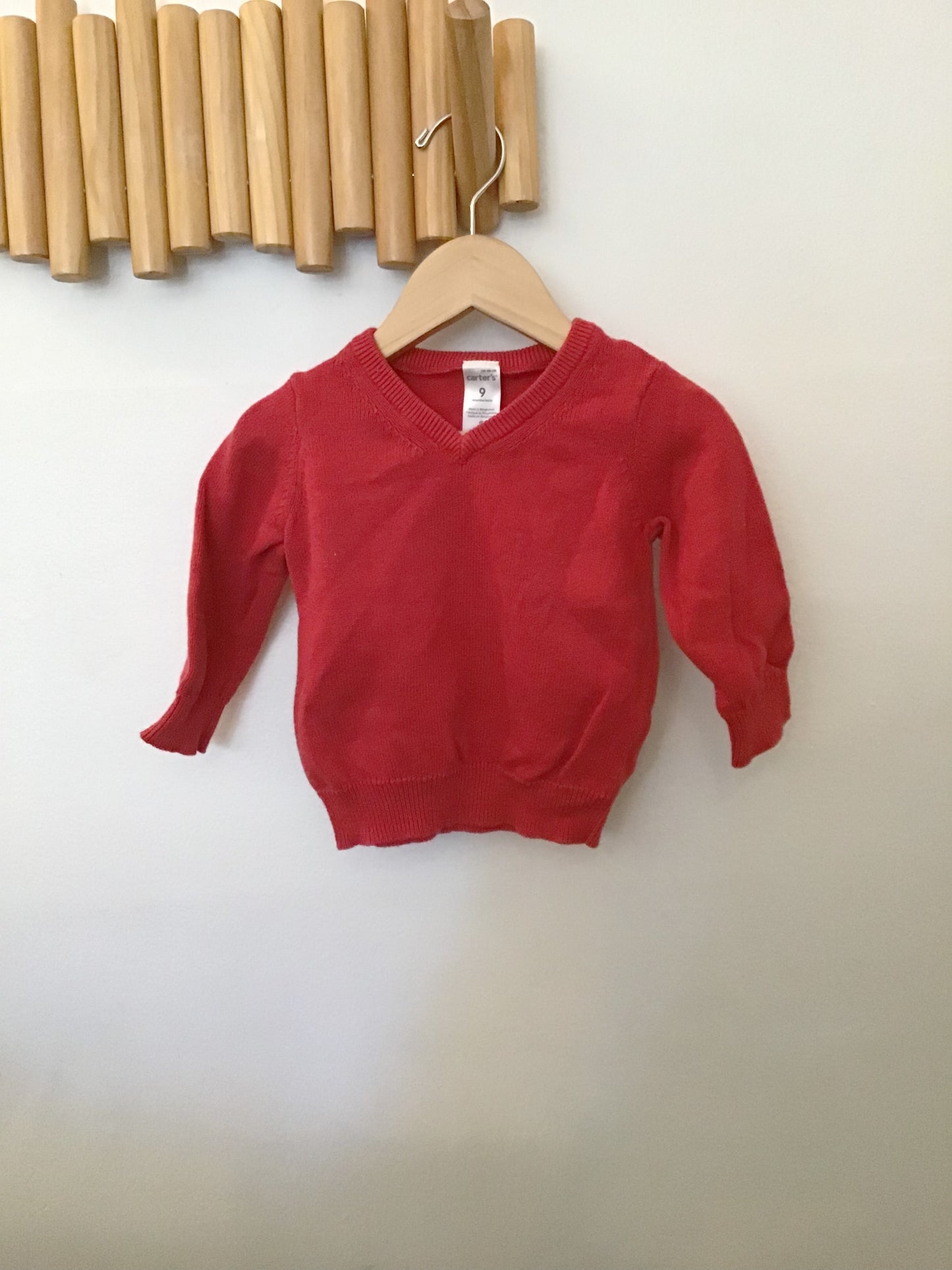 Red v-neck sweater 9m