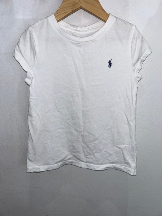 White cap sleeve tee 5-6y