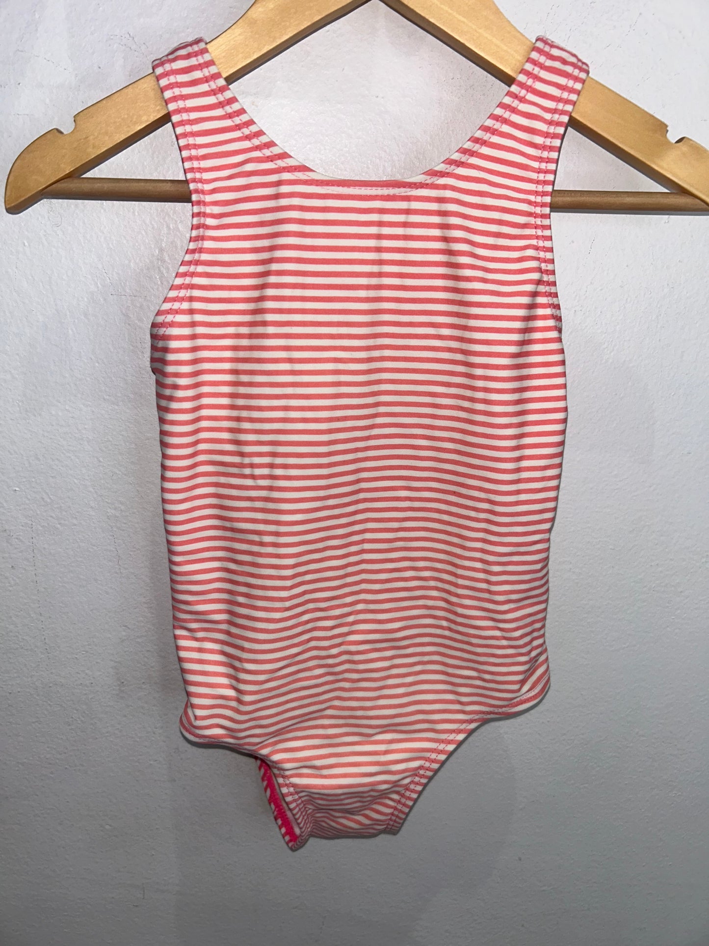 Pink stripes swimsuit 5y