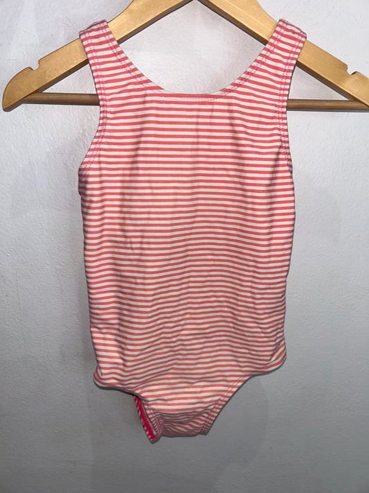 Pink stripes swimsuit 5y
