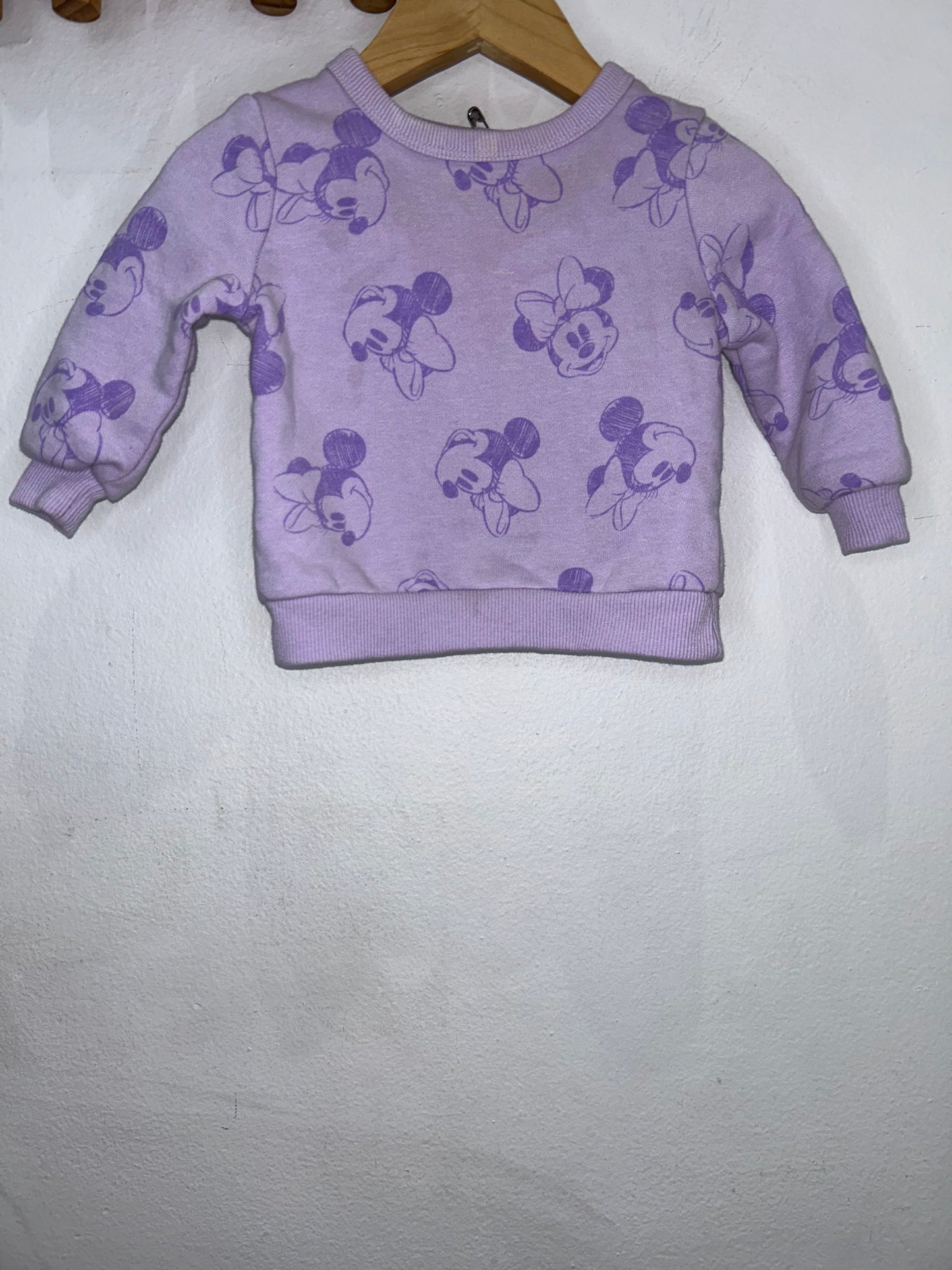 Purple Mickey pullover set 6m