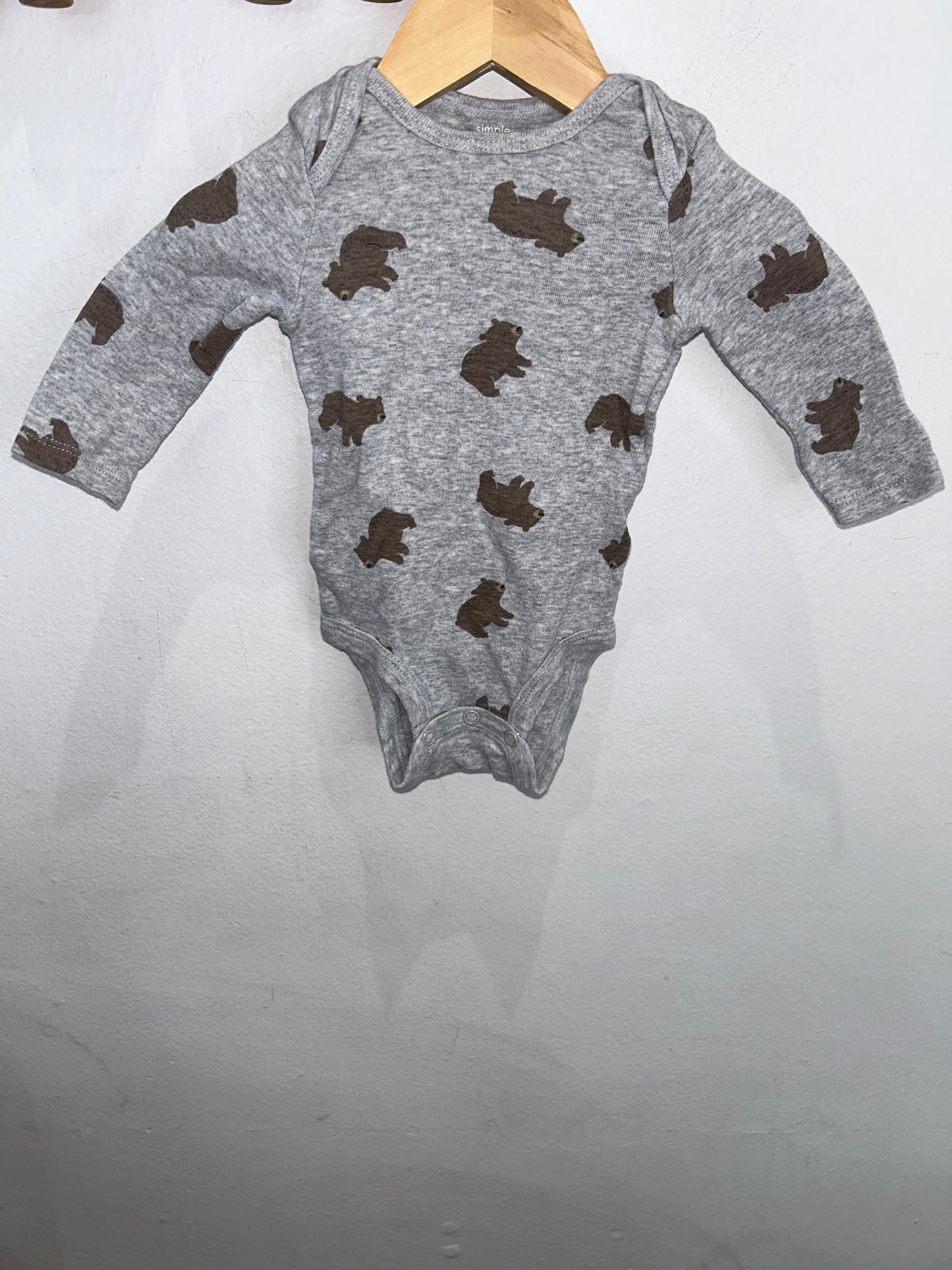 Bears grey onesie 0-3m