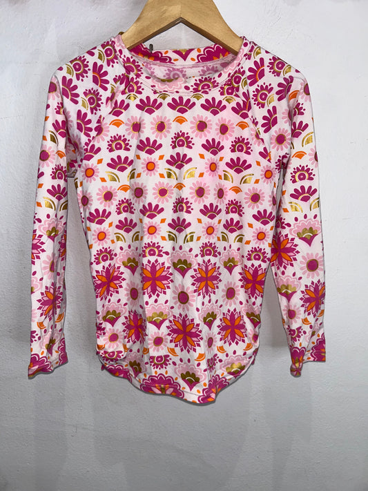 Hatley pink print rashguard 5y