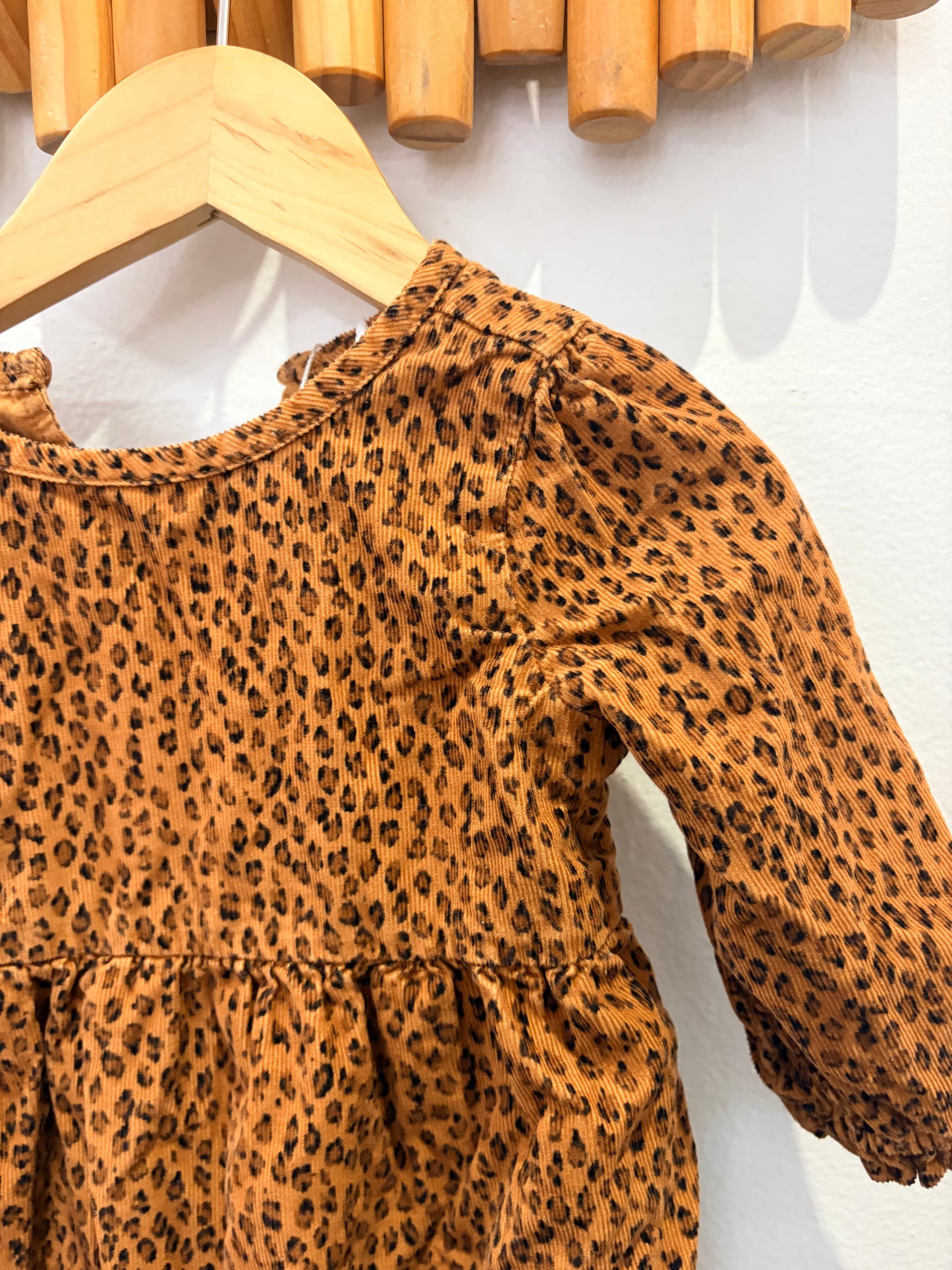 Leopard corduroy dress 12-18m