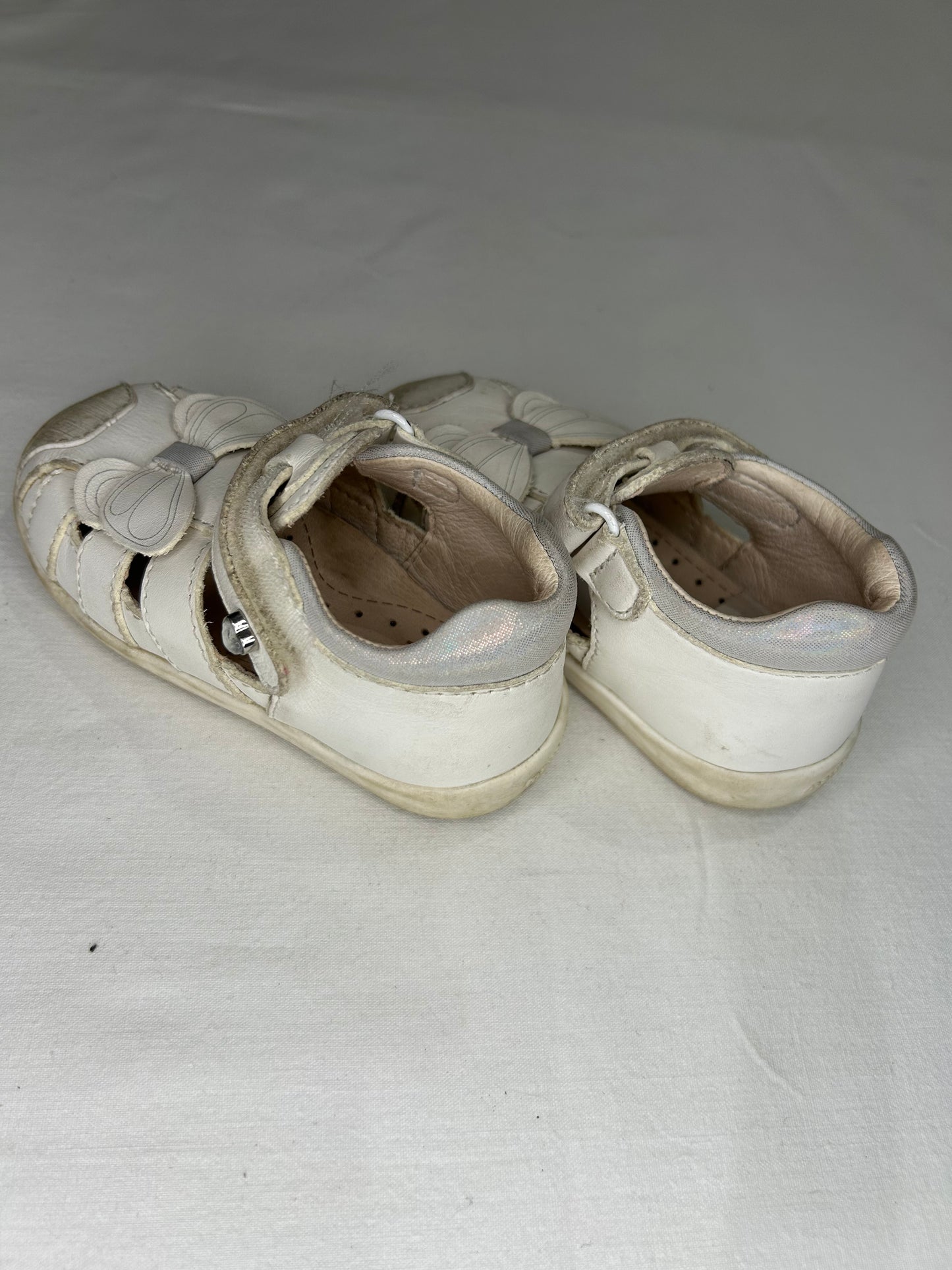 C6 white sandals butterfly
