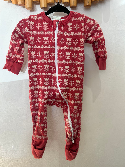 Parade Organics red tulip sleeper 0-3m