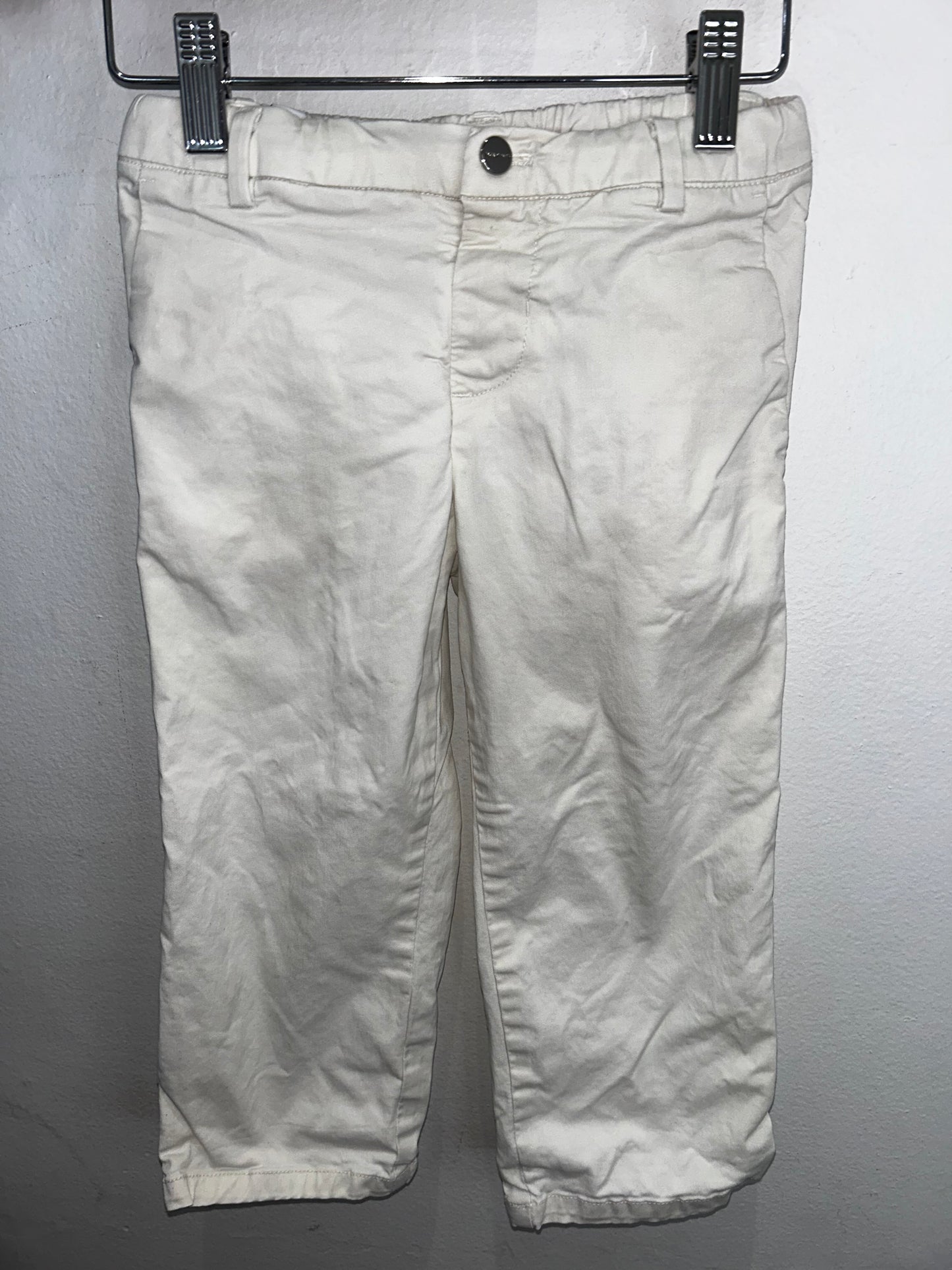 Jacadi white button pants 4y