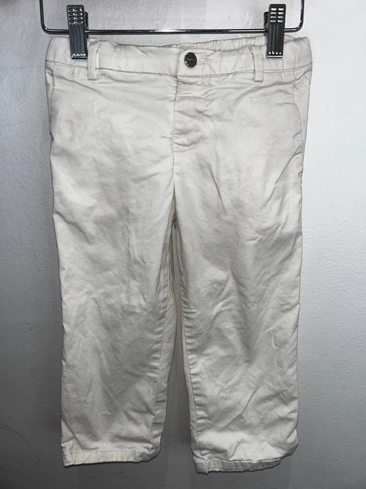 Jacadi white button pants 4y