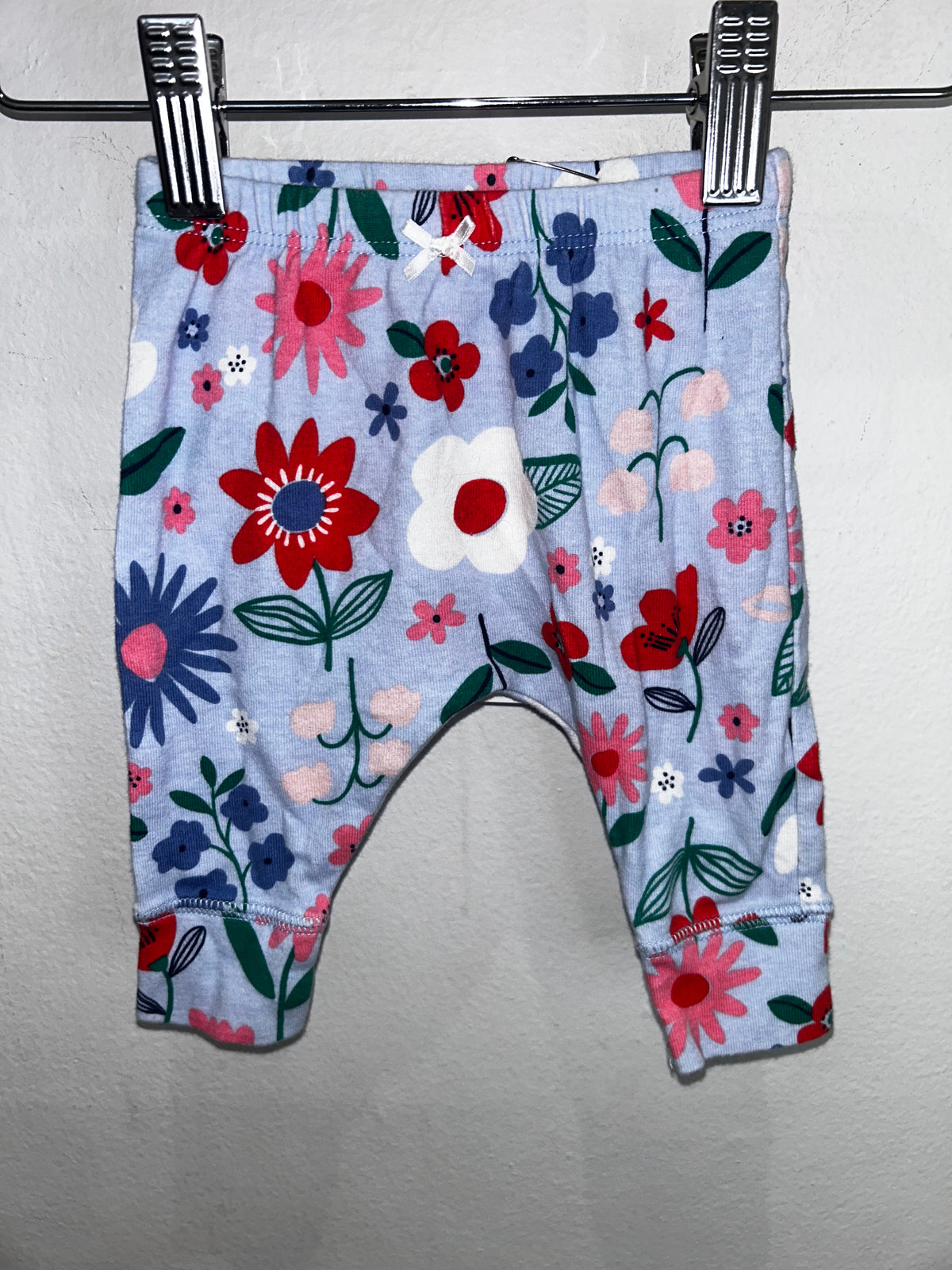 Blue flowers baby pants 3m