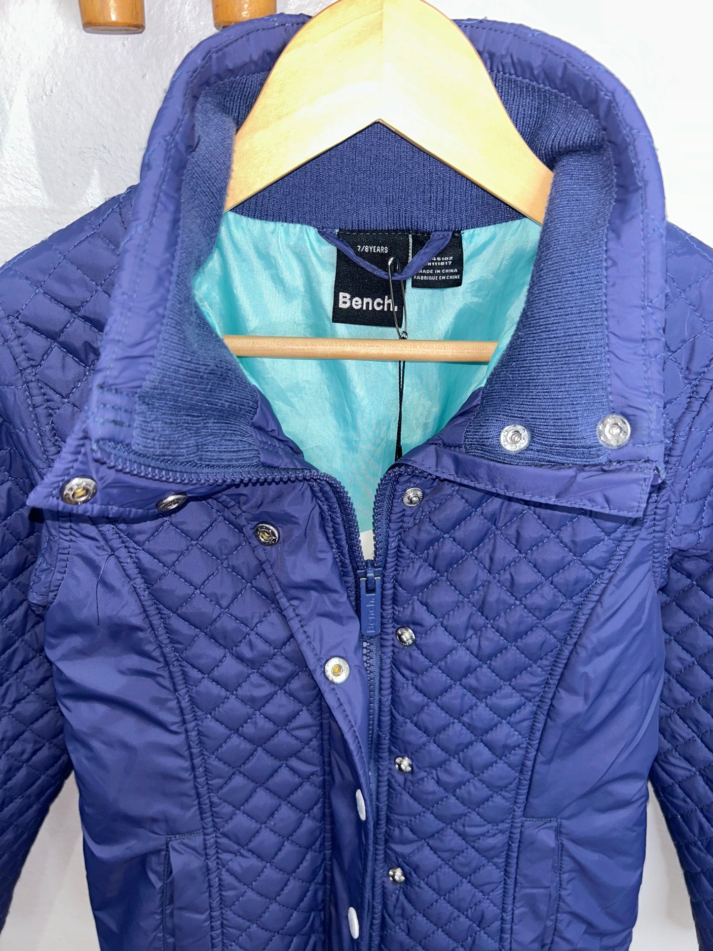 Bench blue quilted jacket 7-8y