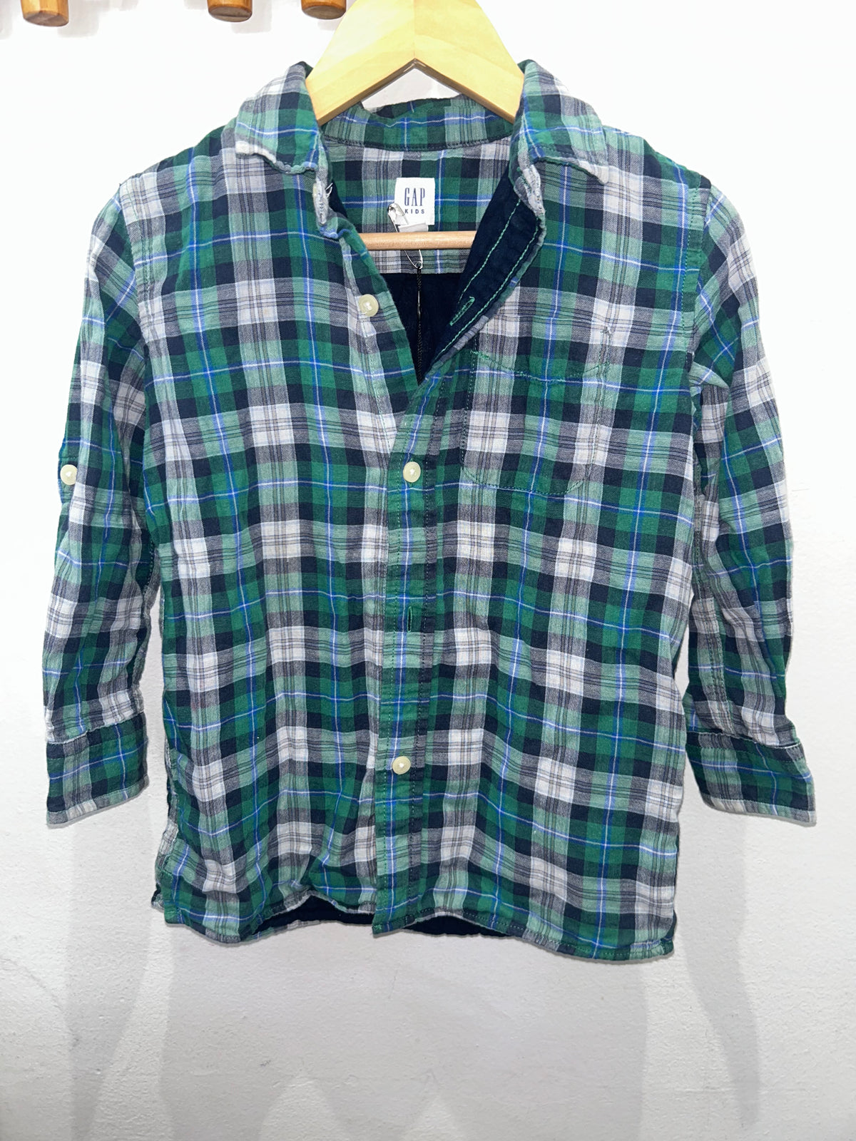 Green checkered casual shirt 4-5y