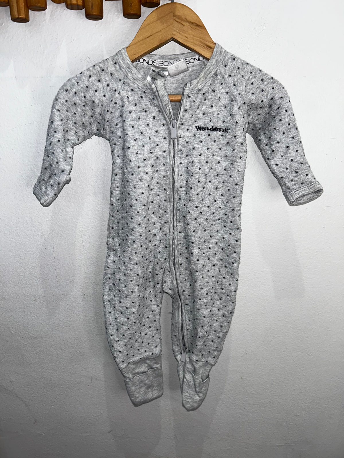 Grey terry wondersuit 0-3m