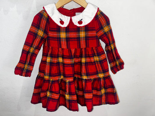 Flannel apple detail dress 12m