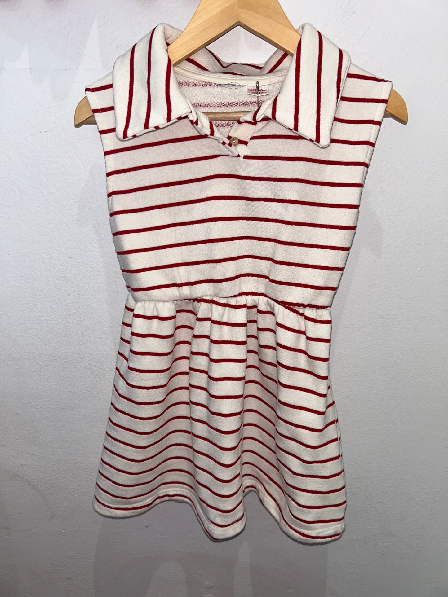 Red collared dress 5-6y