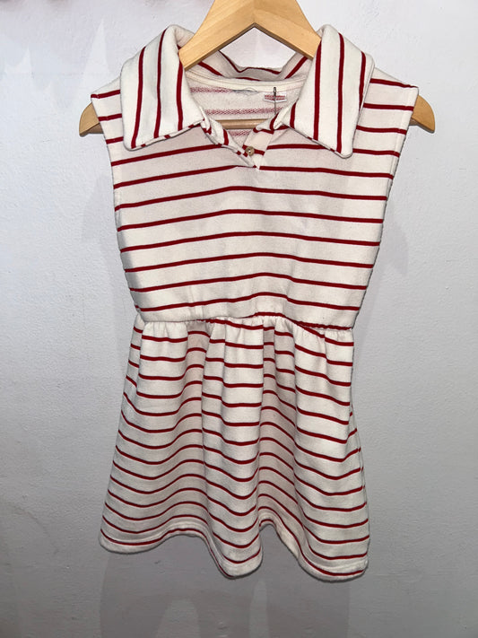 Red collared dress 5-6y