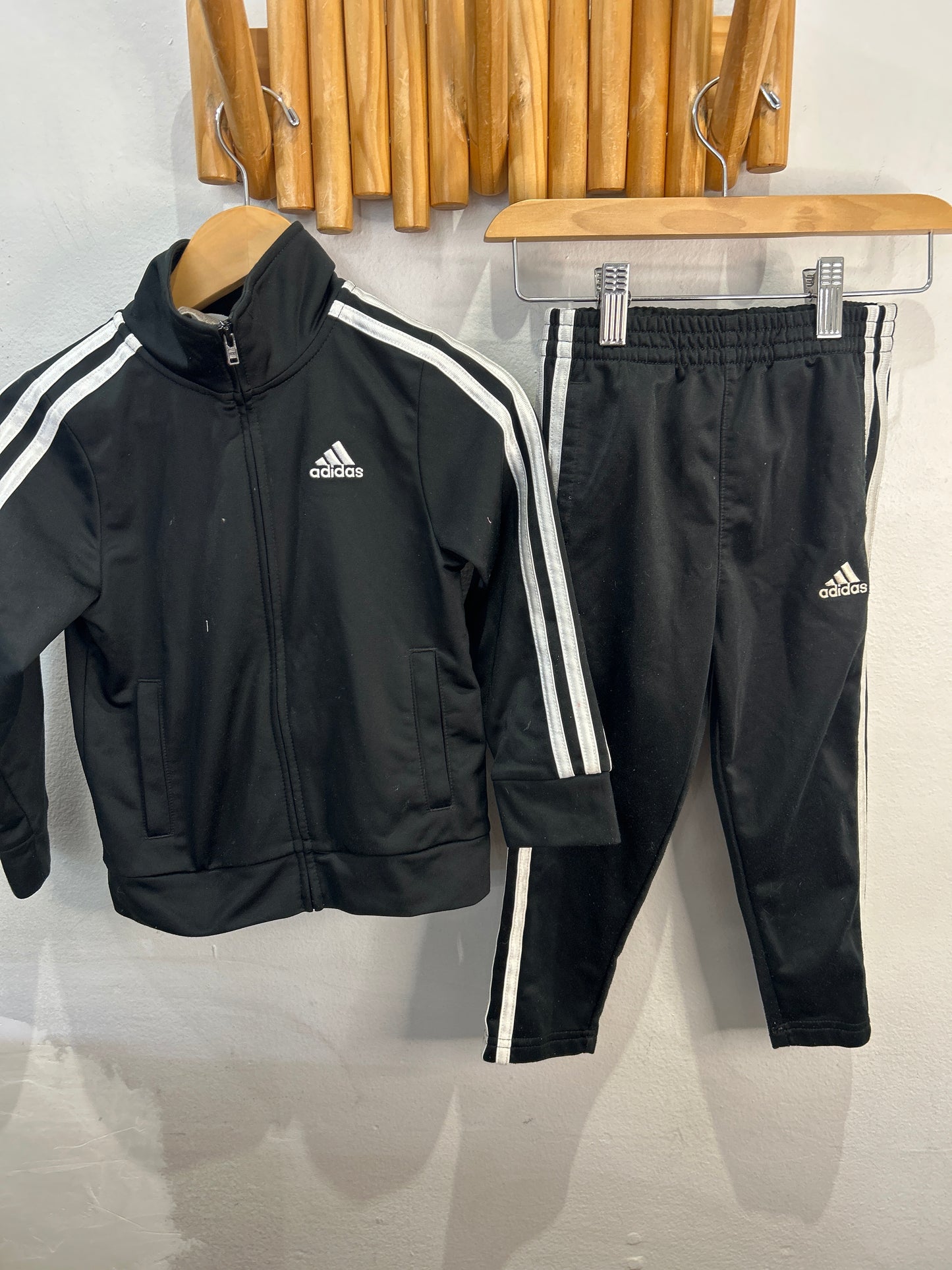 Adidas side stripe track suit 3y