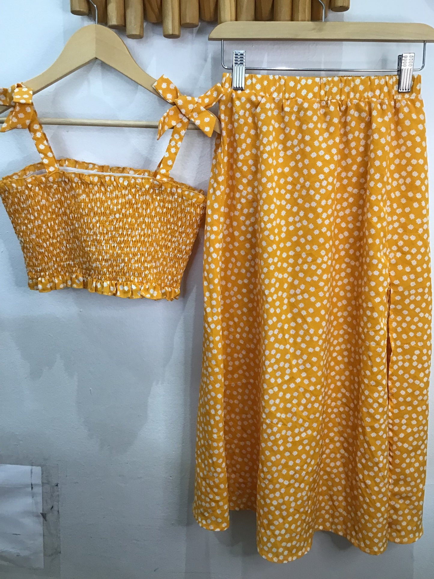 Skirt set orange floral 9y