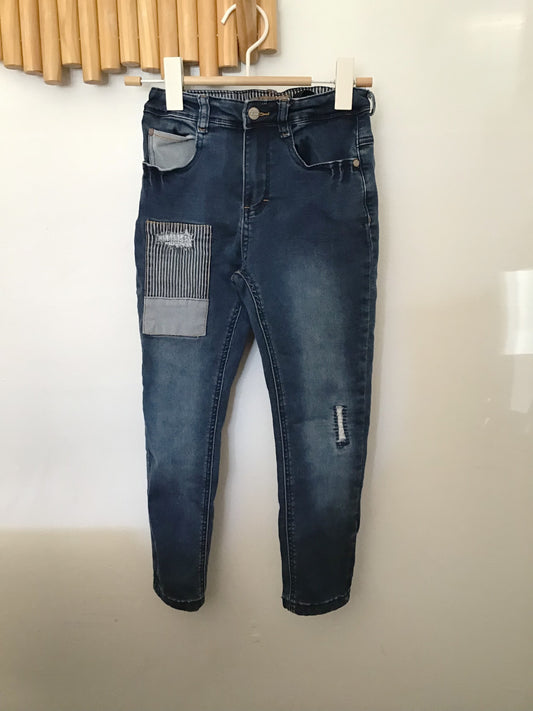 Souris Mini dark wash patch jeans 7y