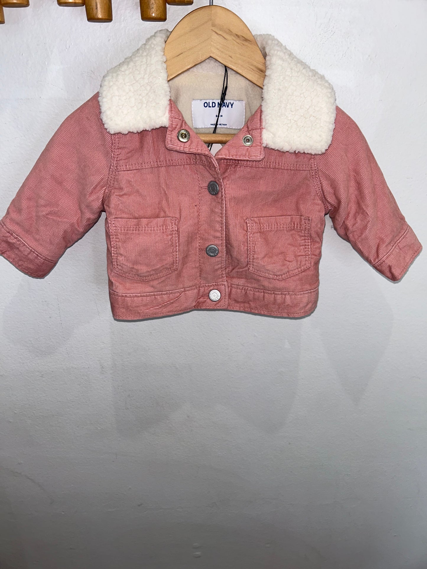 Pink corduroy jacket 0-3m