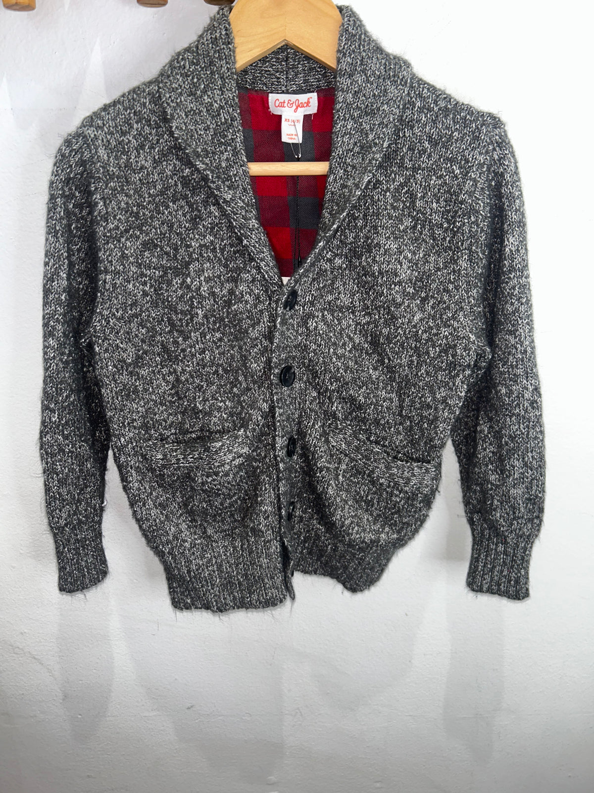 Dark grey soft cardigan 4-5y