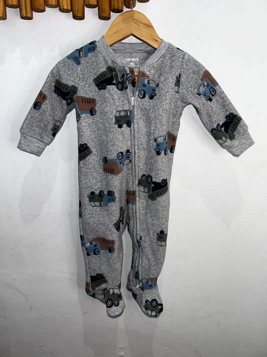 Cars fleece grey sleeper 6m