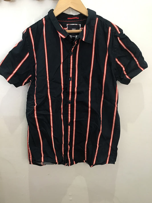 Red vertical  stripes shirt 11-12y
