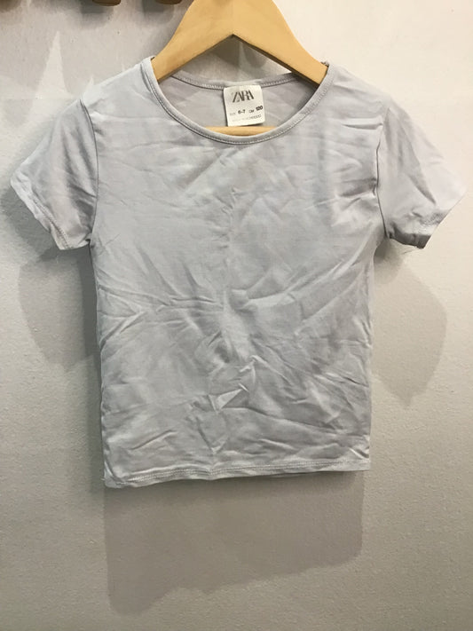 Tee light blue fitted 6-7y