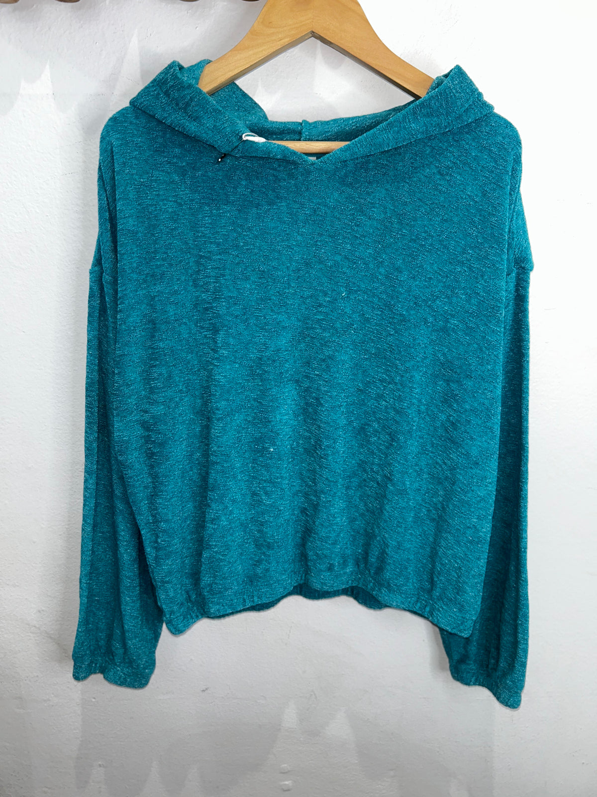 Teal terry hoodie 10-12y