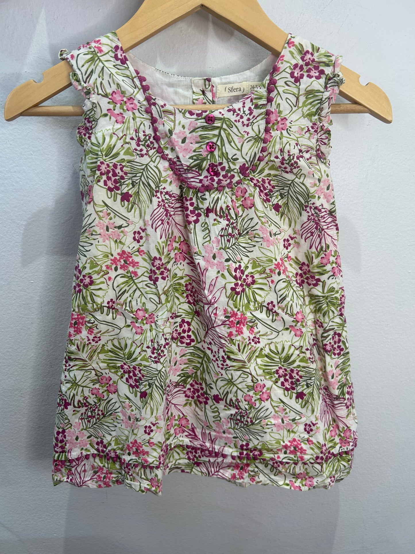 Magenta garden dress 2-3y