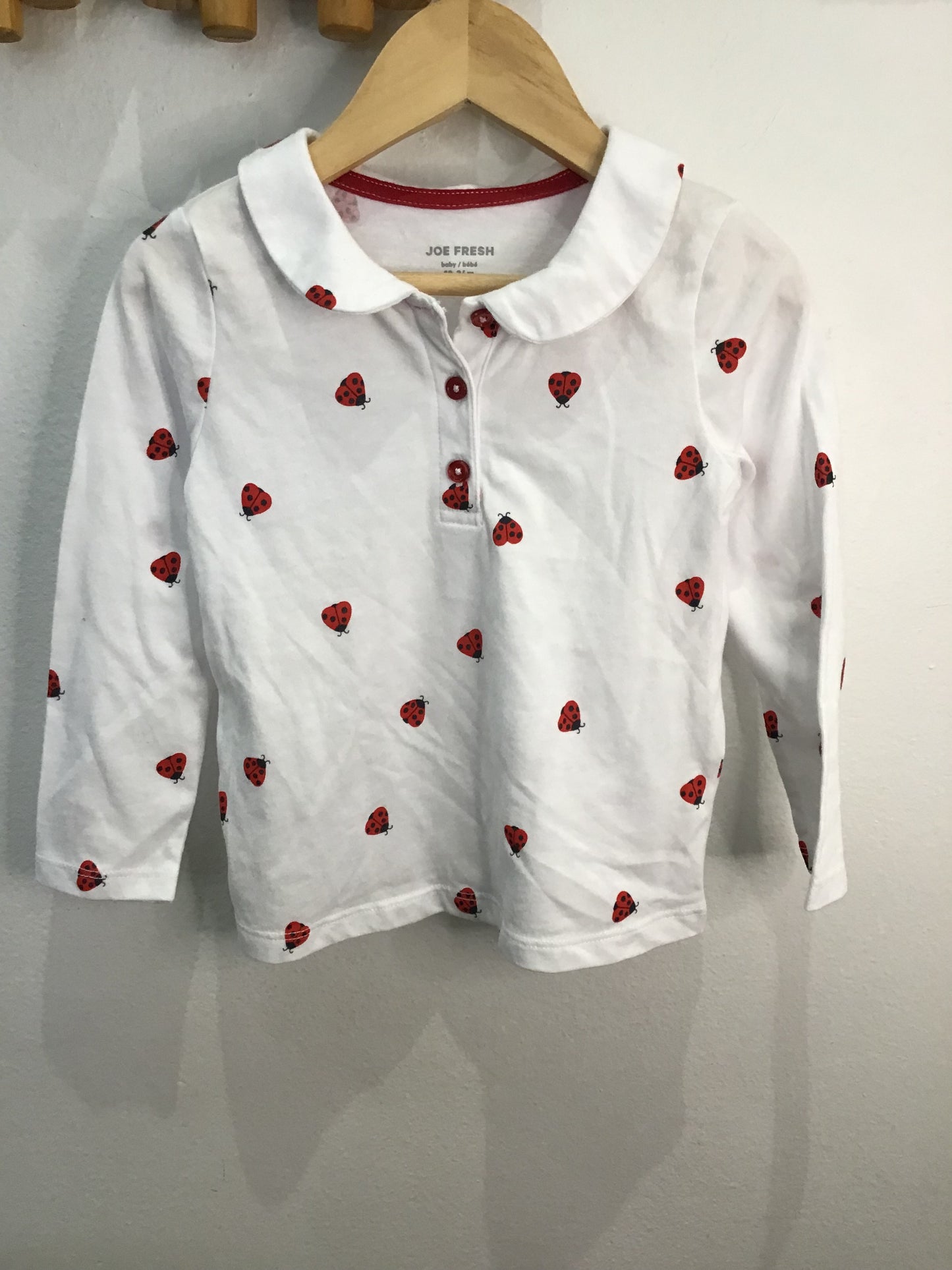 Tee Peter Pan collared ladybugs 18-24m