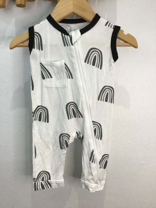 Romper black rainbow 3-6m
