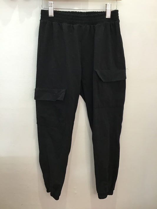 Black cotton big-pocket joggers 10y