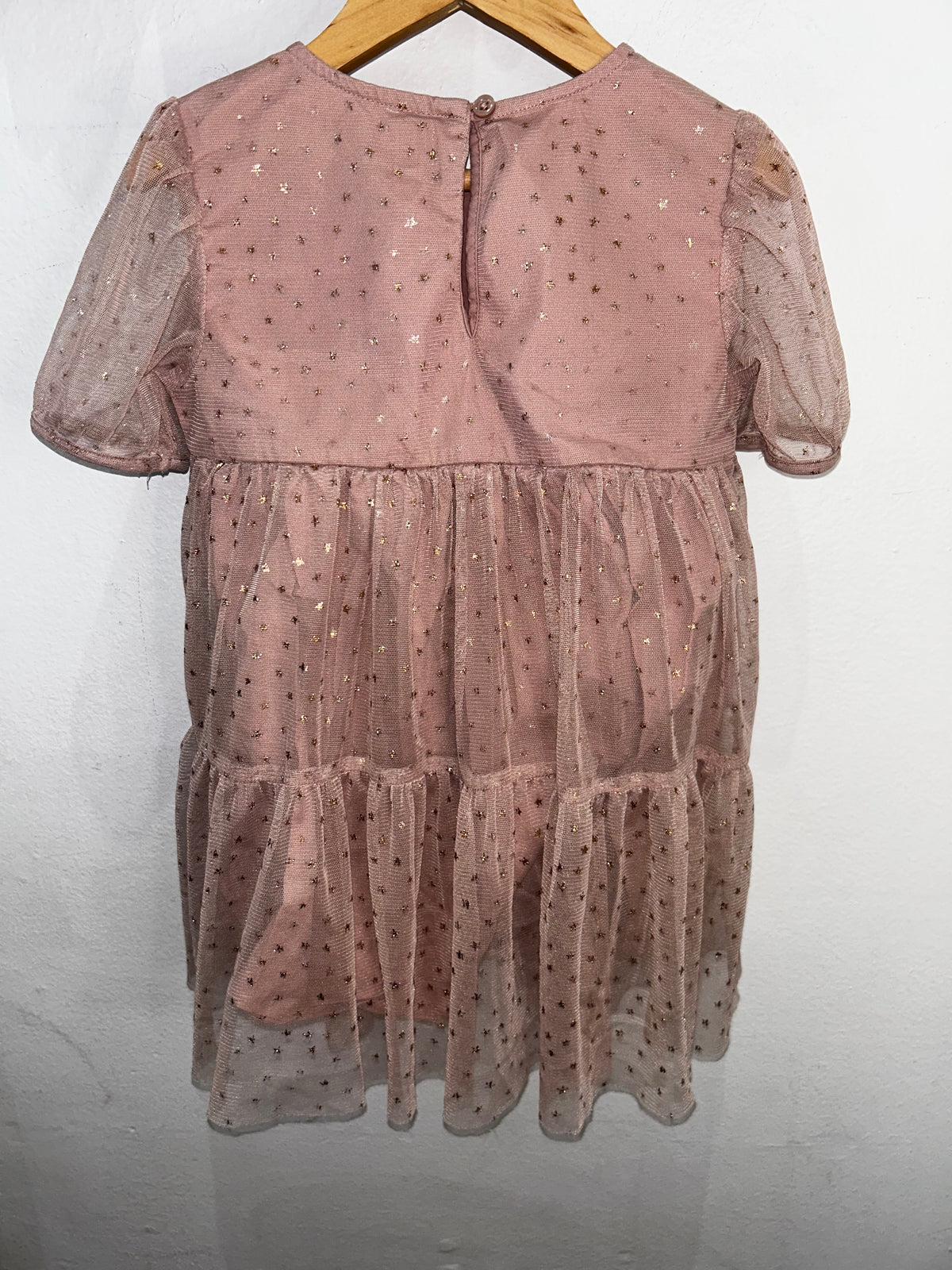 Tulle overlay dress with sparkle 3y