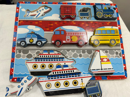 Melissa & Doug vehicles wooden puzzle*