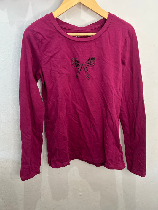Magenta bow longsleeve 14y
