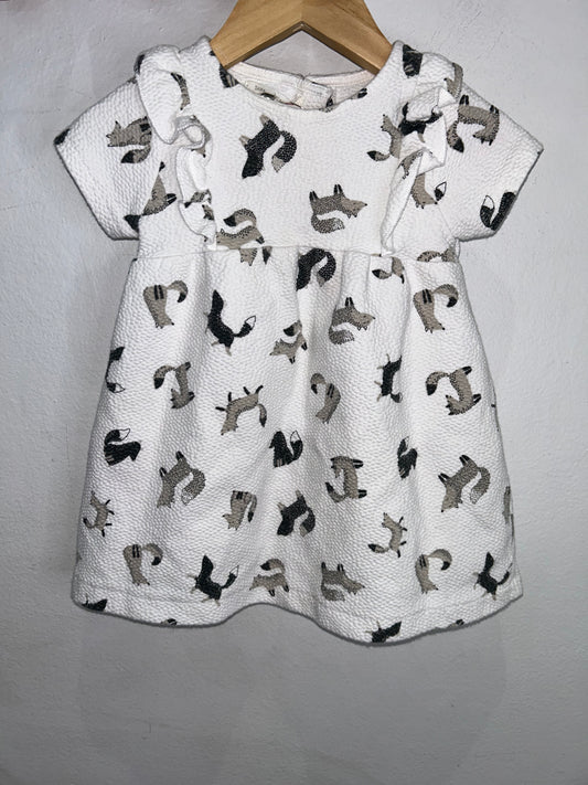Foxes texture dress 12-18m