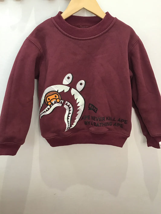 BAPE maroon pullover 3y