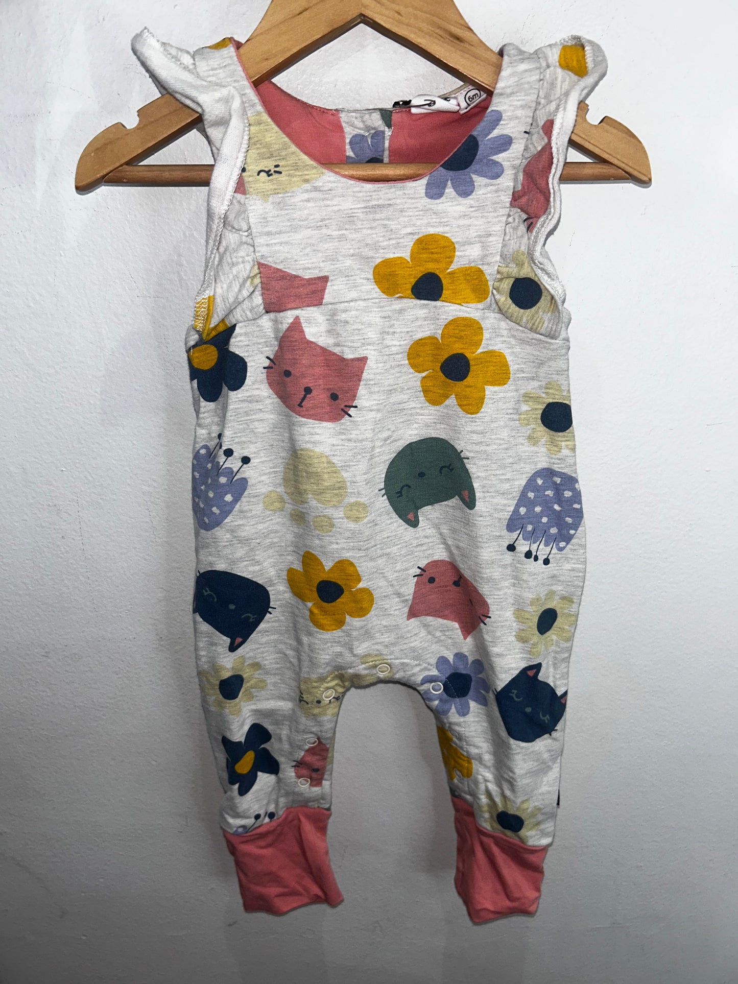 Deuxpardeux cat romper w tee 6m