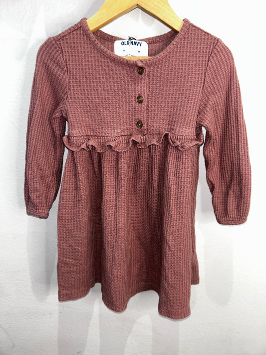 Mauve waffle dress 2y
