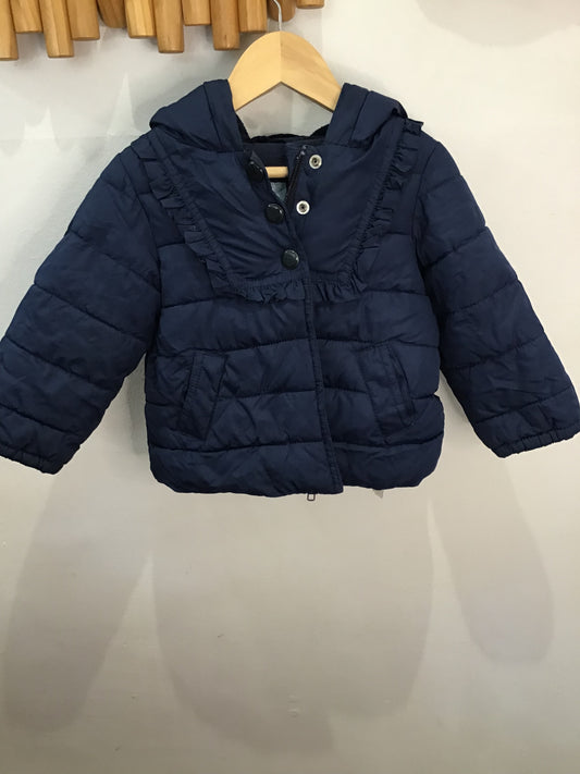 Blue fun buttons puffer jacket 18-24m