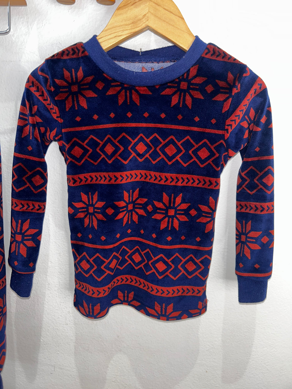 Blue and copper fleece pyjamas 2y