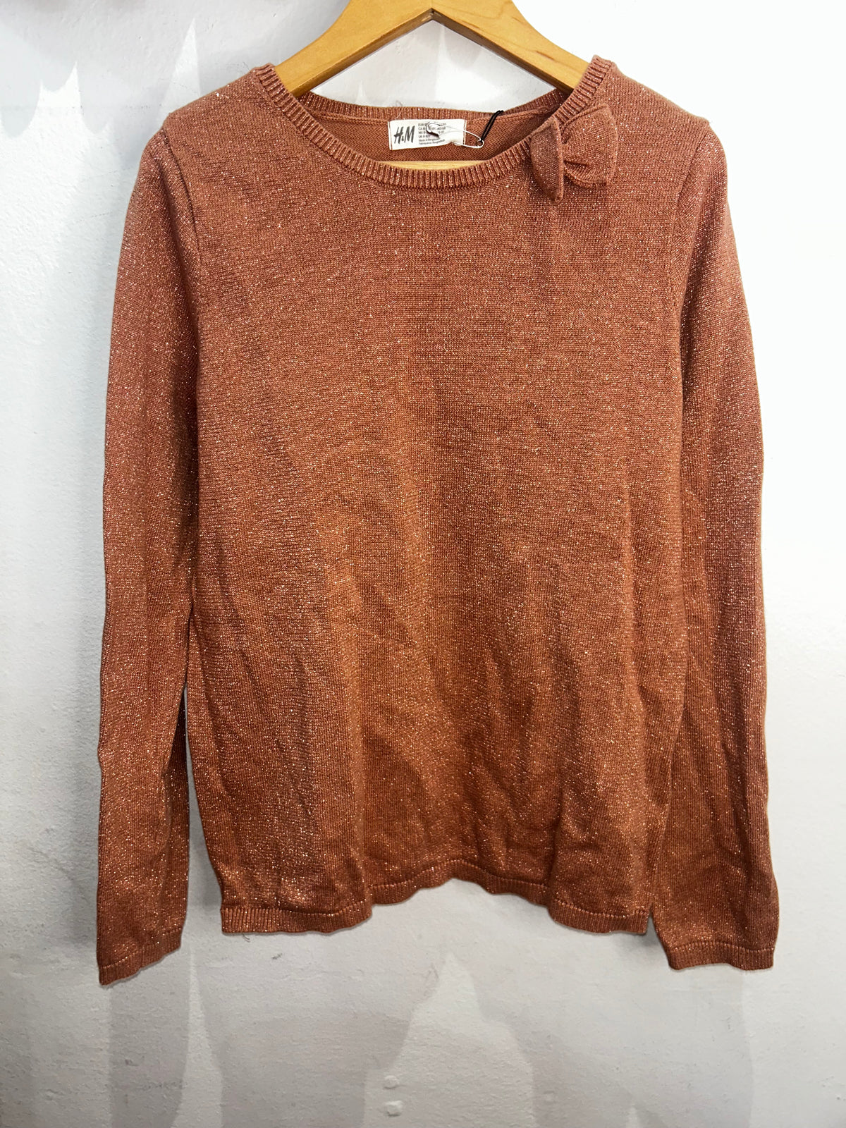 Rose sparkly oversized sweater 8-10y