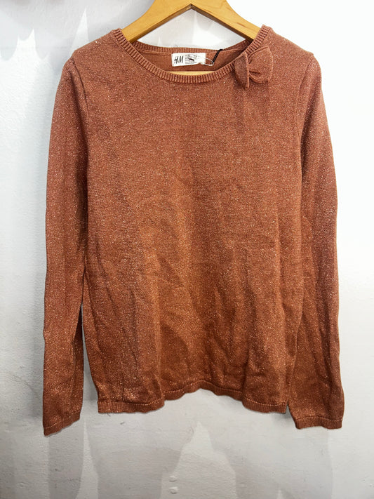 Rose sparkly oversized sweater 8-10y