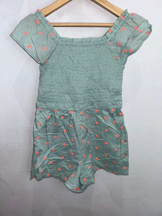 Teal neon shorts romper 5y