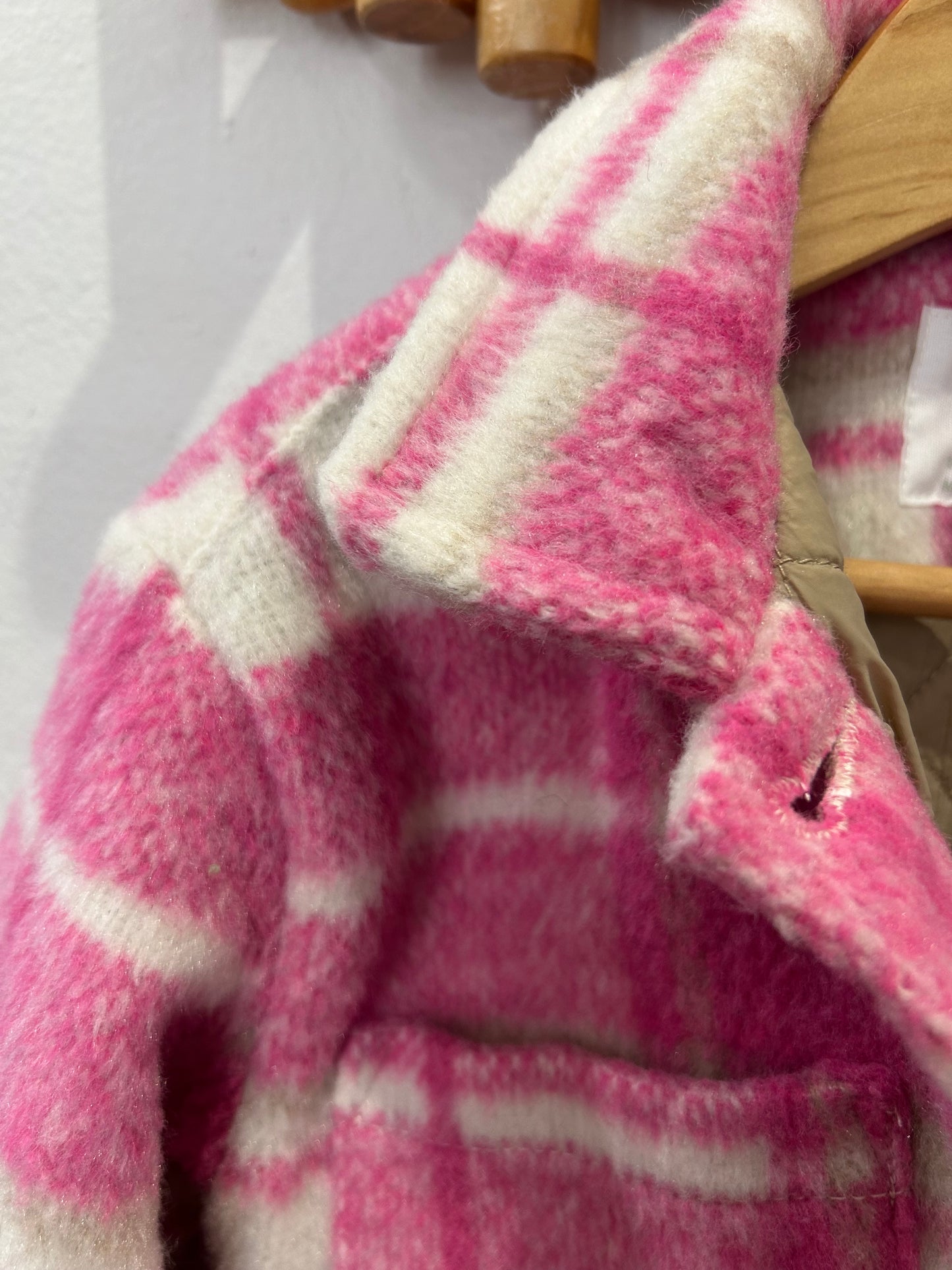Pink checkered overshirt 3-4y