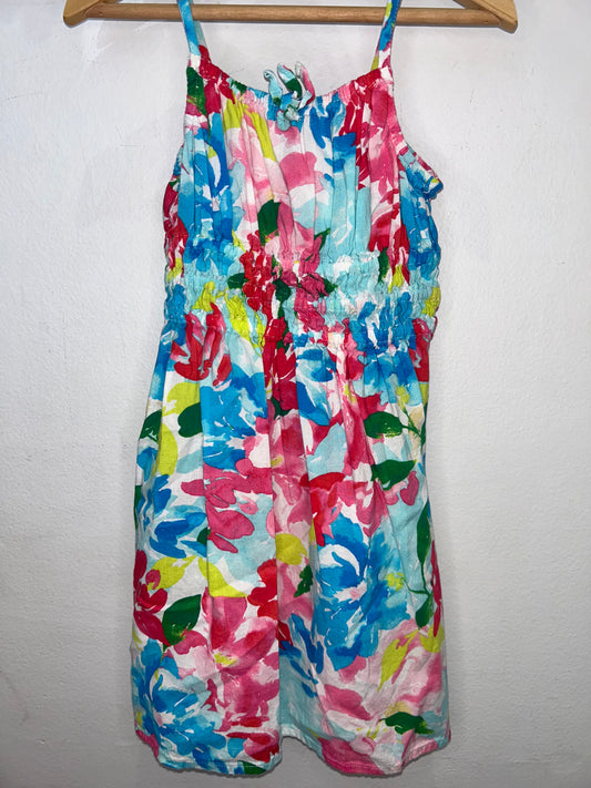 Painted flowers smocked dress 3y