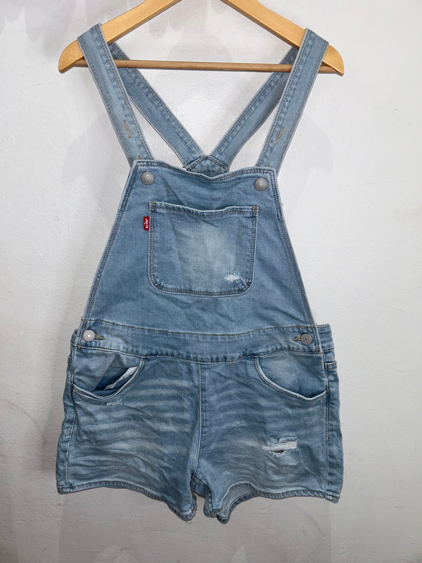 Lightwash shorty overalls 12y